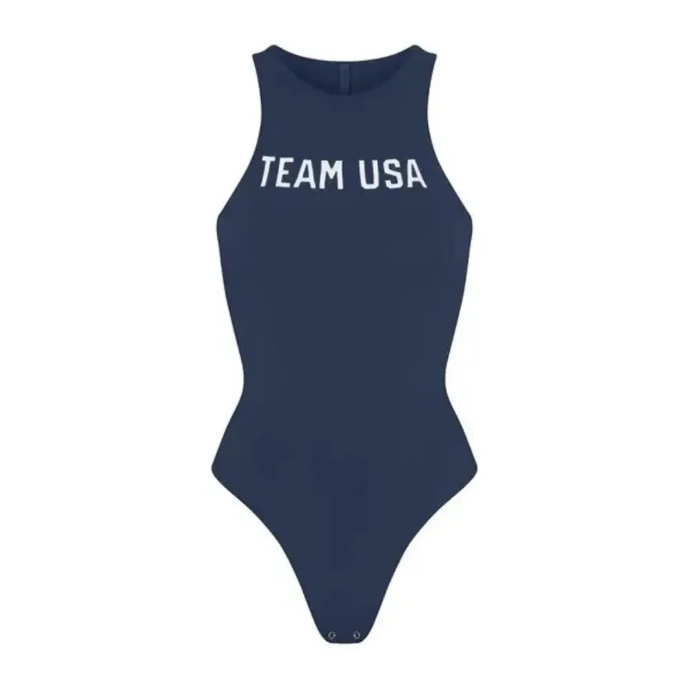 SKIMS OLYMPIC high neck bodysuit - Navy Size M NWT #1601